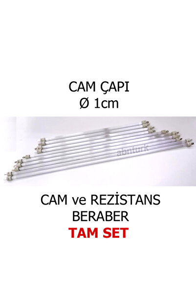 abnturk 1 Adet 39cm Quartz Cam Ø1cm Yer tipi Şömine Sobalar için 600W Rezista...