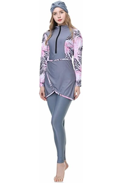 Margoun Modest Swimsuit for Women Full Cover Burkini Sport Long Sleeves MG L003