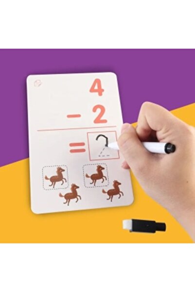 CREATIVE Educational Game 'Learn Math' – 30 Reusable Write-and-Erase Cards, Ages 4+, Multicolor