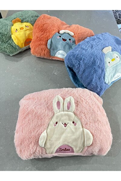 Löwin Sevimli Hayvan Figürlü El Geçmeli Yumuşak Peluş Sıcak Su Torbası | 1 Litre - Tavşan