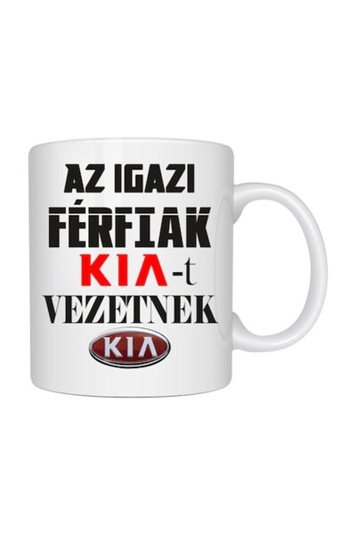 T&M Personalizare Cană personalizată „Bărbați adevărați conduc KIA” - 330 ml,...