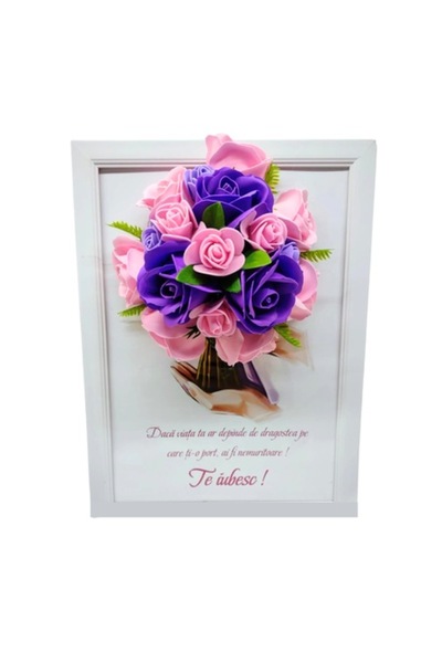 T&M Personalizare Tablou înrămat A4 (30x21cm) - „Dacă viața ta ar depinde de dragostea pe care o am pentru tine, te iubesc!” V1 - d