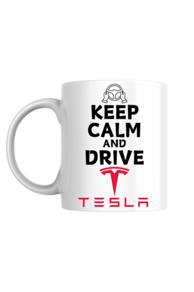 T&M Personalizare Cană personalizată - Keep Calm and Drive Tesla!, v2 albă, 3...