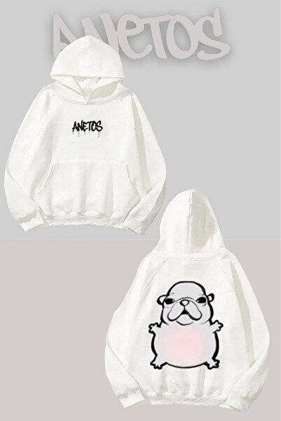 Anetos Rucsac pentru animale de companie cu imprimeu Alb cu glugă Swea tricou