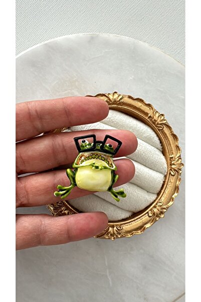 MeLunam Sevimli Profesör Kurbağa Broş