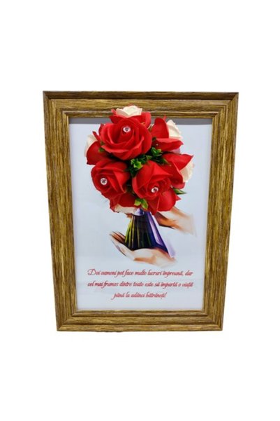 T&M Personalizare Tablou înrămat A4 (30x21 cm) – „Doi oameni pot face multe l...