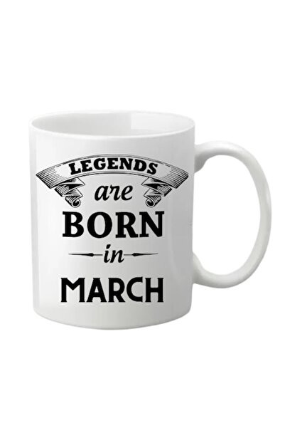 T&M Personalizare Cană personalizată - Legendele se nasc în martie, albă, 330 ml