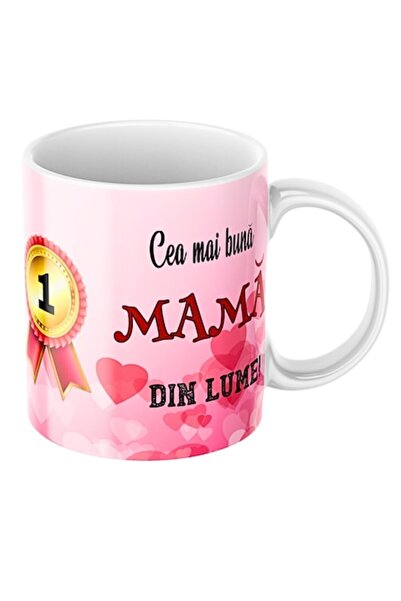 T&M Personalizare Cană personalizată - Cea mai bună mamă din lume, albă, 330 ml