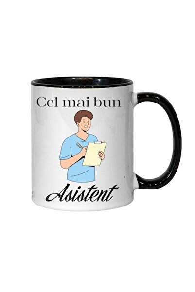 T&M Personalizare Cană personalizată - „Cel mai bun asistent!” interior negru...