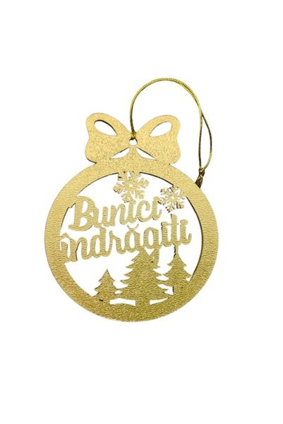 T&M Personalizare Glob de Crăciun personalizat din lemn - „Iubiți bunici”, ro...