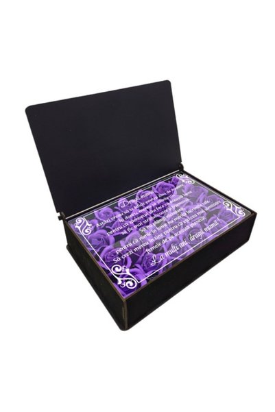 T&M Personalizare Cutie din lemn catifea - „Dragă mamă!” cu text în placă acr...