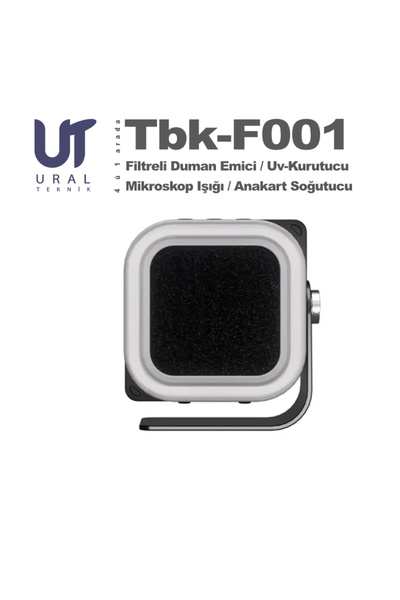 UralTeknik Tbk-F001 4in1 Şarjlı Filtreli Duman Emici Fan / Anakart Soğutucu Fan / Uv Işık / Mikroskop Yan Işığı
