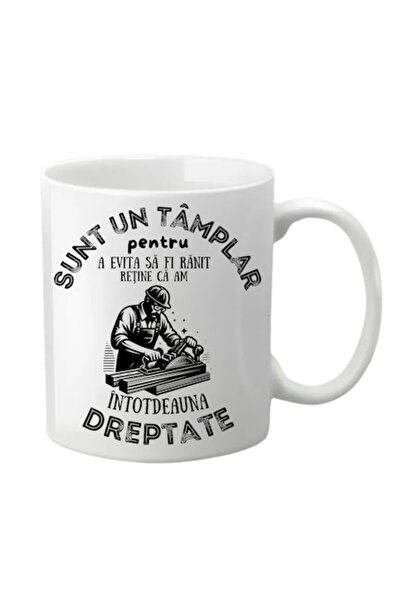 T&M Personalizare Cană personalizată - „Sunt tâmplar”, albă, 330 ml