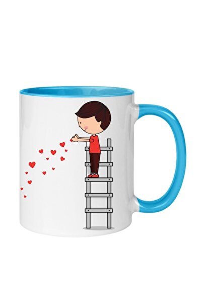 T&M Personalizare Cană personalizată „Te iubesc!” v2 – Albastră, 330 ml