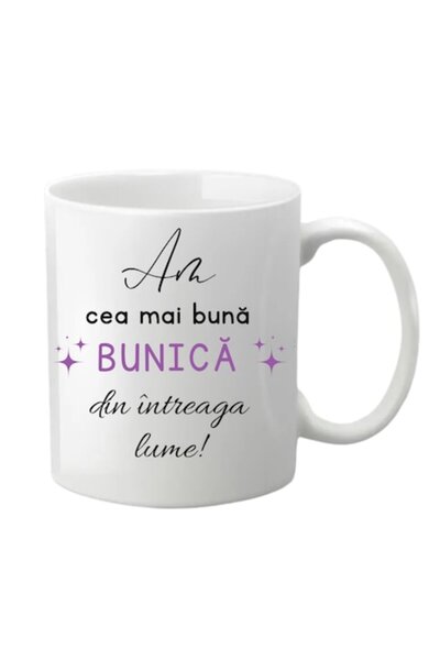 T&M Personalizare Cană personalizată - „Am cea mai bună bunică”, albă, 330 ml