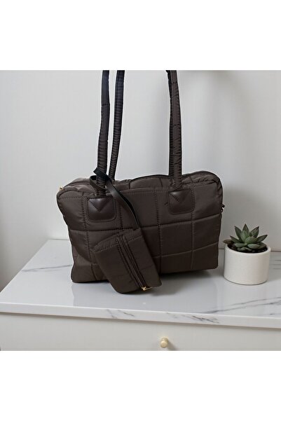 Gözde Mağazacılık Women's Shoulder Bag with Quilted Mini Wallet