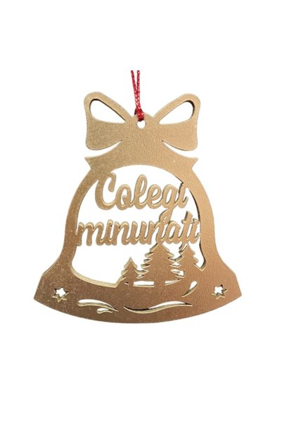 T&M Personalizare Glob decorativ personalizat de Crăciun din lemn - „Colegi m...