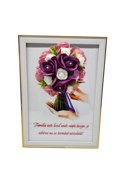 T&M Personalizare Înrămat A4 (30x21 cm) - „Familie: unde viața începe și drag...