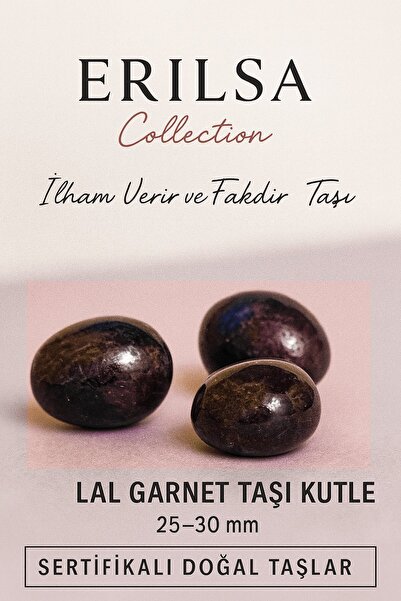 Erilsa Sertifikalı Lal Garnet Taşı Kütle 25–30 mm Tutku Canlılık ve Enerji De...