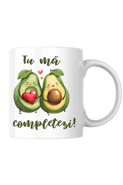 T&M Personalizare Cana personalizata „Tu ma completezi” v4, dragobete, ziua indragostitilor, alba, 330 ml