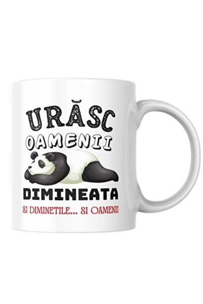 T&M Personalizare Cană personalizată - „Urăsc oamenii dimineața”, design pand...