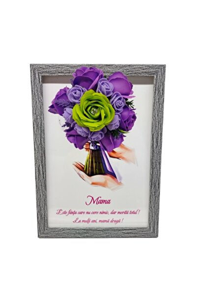 T&M Personalizare Tablou înrămat A4 (30x21 cm) - „Mama merită totul” - flori ...