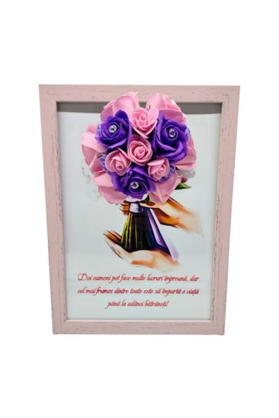 T&M Personalizare Tablou înrămat A4 (30x21 cm) - „Doi oameni pot face multe l...