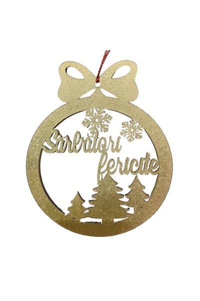 T&M Personalizare Glob de Crăciun personalizat din lemn - Sărbători fericite,...