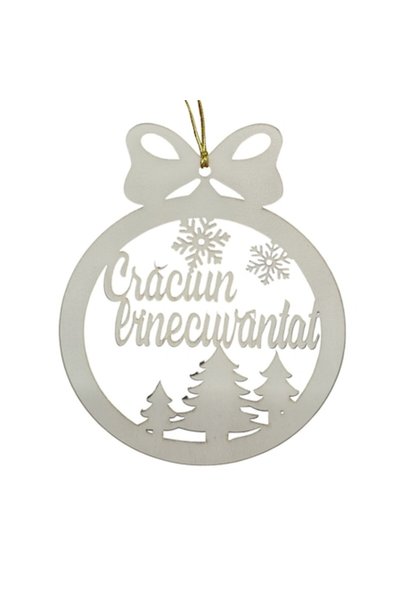 T&M Personalizare Glob de Crăciun personalizat din lemn - „Crăciun binecuvânt...