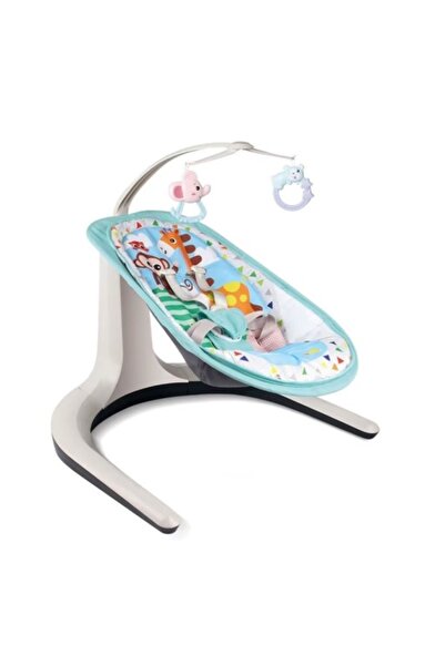 CREATIVE Balansoar electric pentru bebeluși cu vibrații, carusel și melodii, alb-albastru