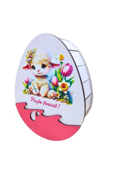 T&M Personalizare Cutie cadou în formă de ou - „Paște fericit!” -v5 25x20x6, ...