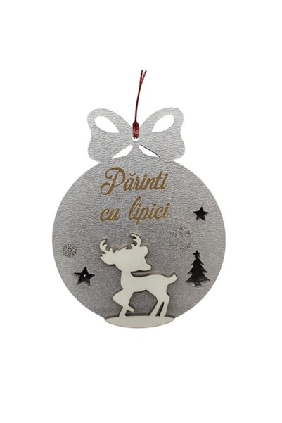T&M Personalizare Glob decorativ personalizat din lemn - Părinți cu adeziv, r...