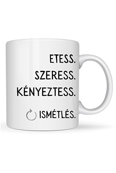 T&M Personalizare Cană personalizată „Hrănește. Iubește. Răsfață.” albă, 330 ml