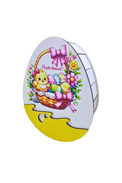 T&M Personalizare Cutie tip Ou - Paste fericit! -v3, 25x20x6 cm, din lemn, pe...