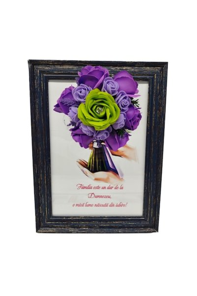 T&M Personalizare Tablou înrămat A4 (30x21 cm) - „Familia este un dar de la D...