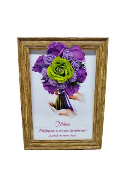 T&M Personalizare Tablou înrămat A4 (30x21 cm) - „Mama merită totul” - decora...