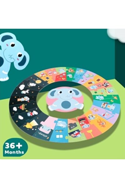 CREATIVE Circular puzzle "A Day in the Life of Little Elephant Kabi", 24 pieces, Multicolor