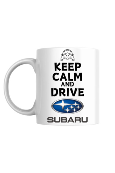 T&M Personalizare Cană personalizată - Keep Calm and Drive Subaru!, albă, 330 ml