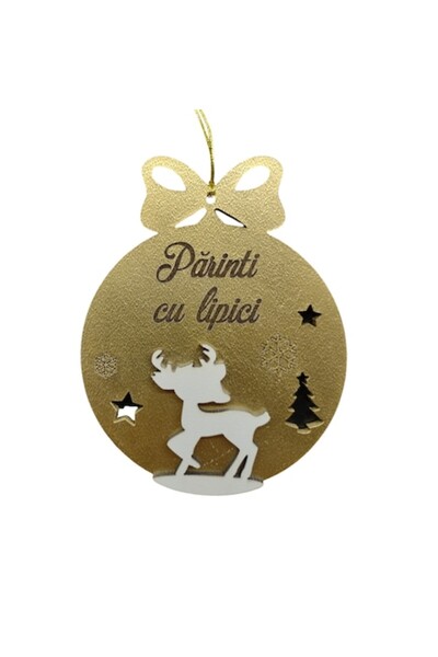 T&M Personalizare Glob de Crăciun personalizat din lemn - Design pentru părin...