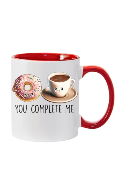 T&M Personalizare Cană personalizată „Mă completezi” v20 - Roșu, 330 ml