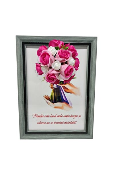 T&M Personalizare Tablou înrămat A4 (30x21 cm) - „Familia este locul unde via...