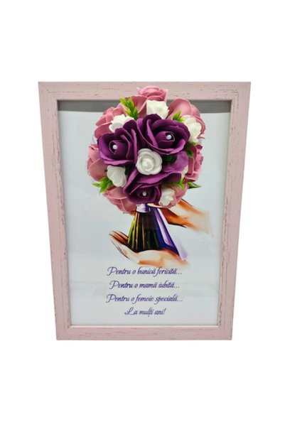 T&M Personalizare Tablou înrămat A4 (30x21 cm) - Pentru o bunică fericită / o...