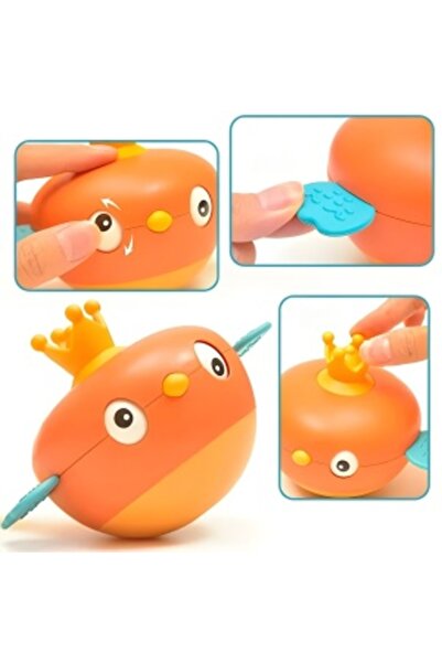 CREATIVE Baby toy for balance, teething, sounds and movable eyes, 12 x 10 x 14 cm, orange