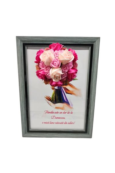 T&M Personalizare Tablou înrămat A4 (30x21 cm) - „Familia este un dar de la D...
