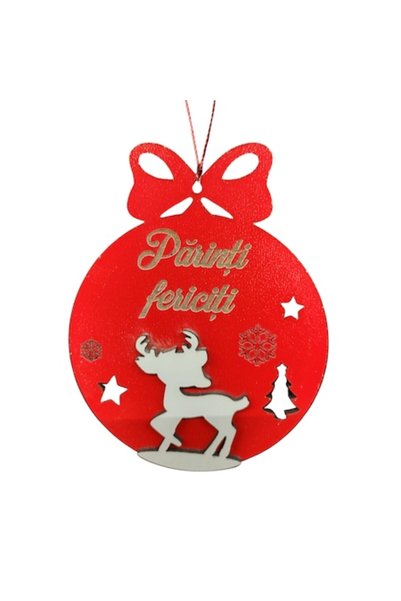 T&M Personalizare Glob decorativ personalizat din lemn - model rotund „Părinț...
