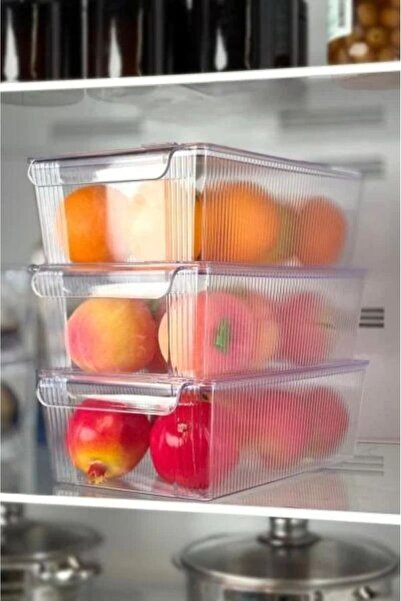 Nurfa منظم ثلاجة شفاف وحاوية تخزين بغطاء 4500 مل