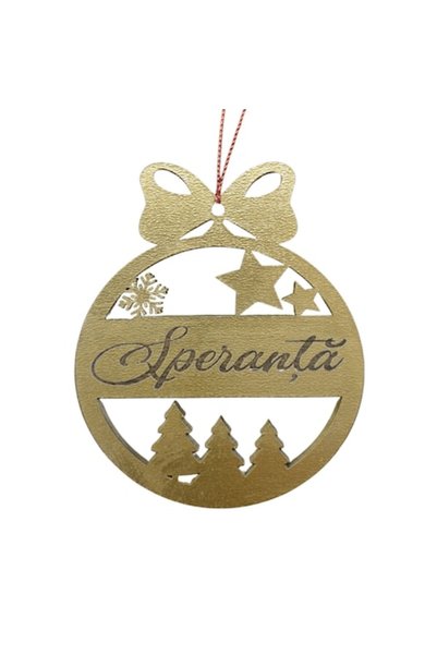 T&M Personalizare Glob decorativ personalizat din lemn - Speranță, rotund gra...