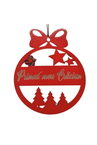 T&M Personalizare Glob de Crăciun personalizat din lemn - „Primul meu Crăciun...