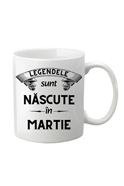 T&M Personalizare Cană personalizată - Legendele se nasc în martie, albă, 330 ml