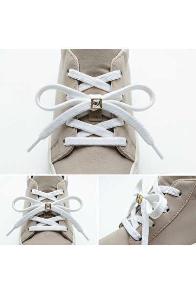 KumaşEvi Metal Ayakkabı Bağcık Charmı Kristal Taşlı - Gold / Beyaz ( 1 ADET )